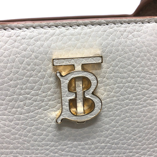 BURBERRY Handbag 8072522 leather White x beige BT Bicolor