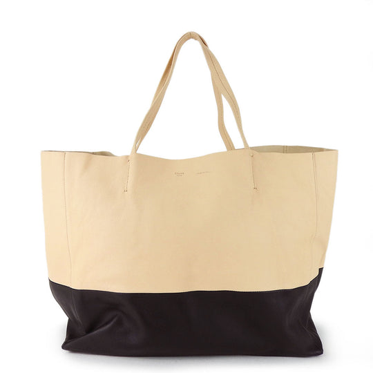 CELINE Tote Bag 169263EBT leather beige Horizontalkava Women Used Authentic