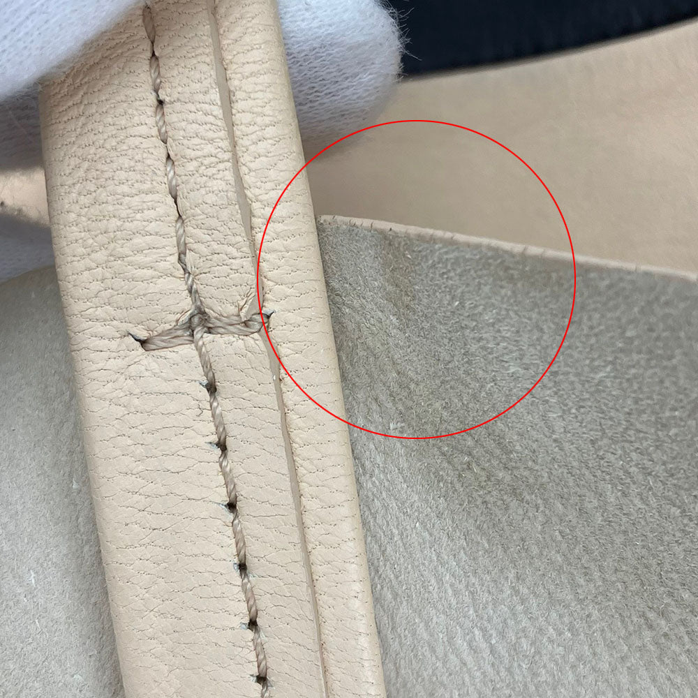 CELINE Tote Bag 169263EBT leather beige Horizontalkava Women Used Authentic