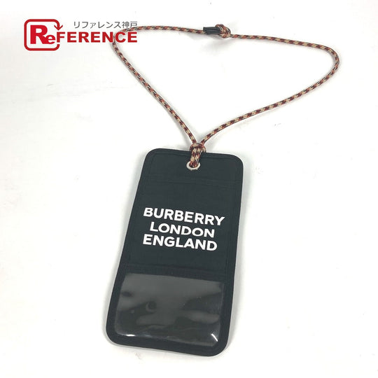 BURBERRY Pouch Nylon black Neck With Strap logo mens Used Authentic