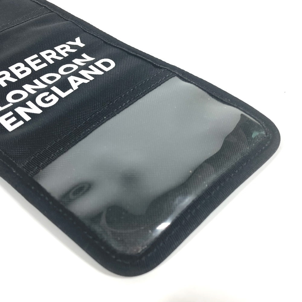 BURBERRY Pouch Nylon black Neck With Strap logo mens Used Authentic