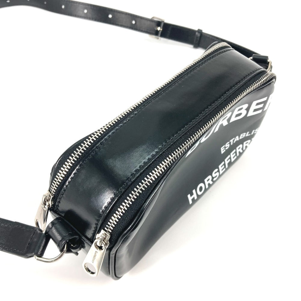 BURBERRY Shoulder Bag leather black By color logo Horseferry mens Used Authentic