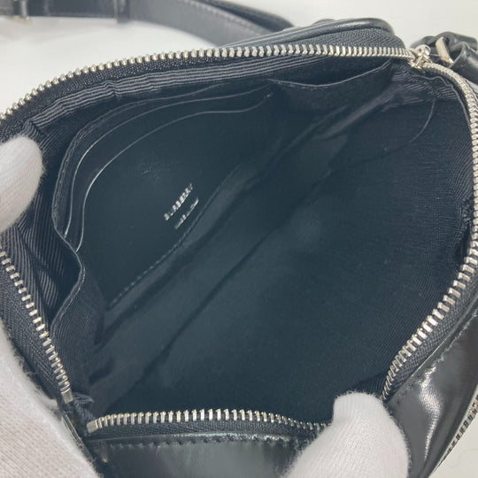 BURBERRY Shoulder Bag leather black By color logo Horseferry mens Used Authentic