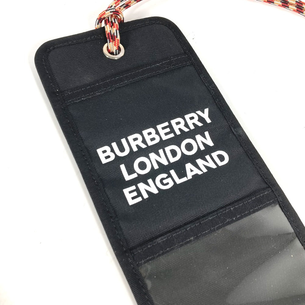 BURBERRY Card Case Nylon black Pass case logo Women Used Authentic