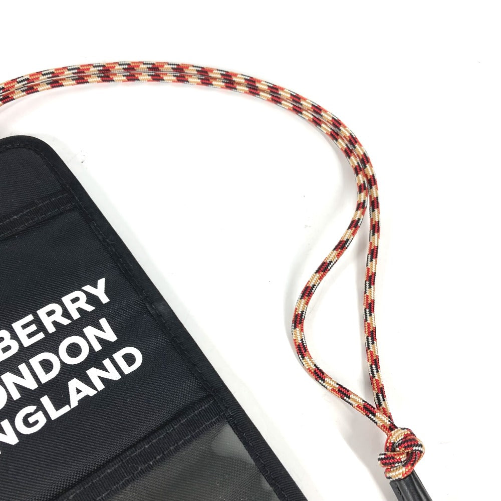BURBERRY Card Case Nylon black Pass case logo Women Used Authentic