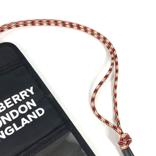 BURBERRY Card Case Nylon black Pass case logo Women Used Authentic