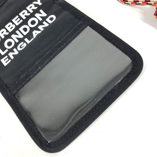 BURBERRY Card Case Nylon black Pass case logo Women Used Authentic
