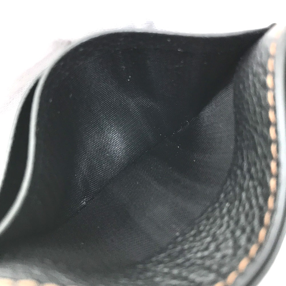 BURBERRY Card Case leather black TB Women Used Authentic