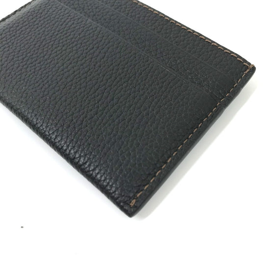 BURBERRY Card Case leather black TB Women Used Authentic