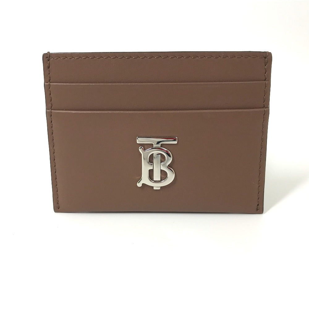 BURBERRY Card Case leather Brown logo Women Used Authentic