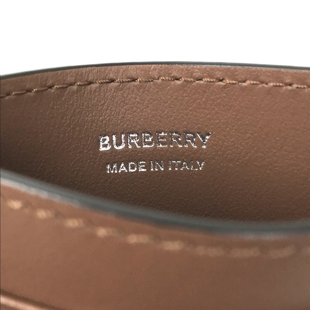 BURBERRY Card Case leather Brown logo Women Used Authentic
