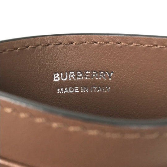 BURBERRY Card Case leather Brown logo Women Used Authentic