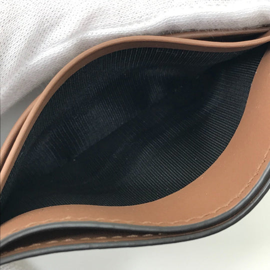 BURBERRY Card Case leather Brown logo Women Used Authentic