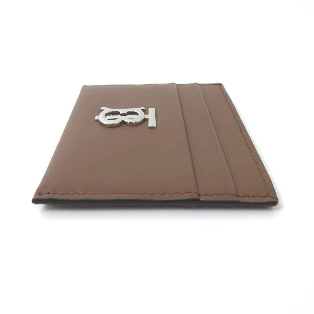 BURBERRY Card Case leather Brown logo Women Used Authentic