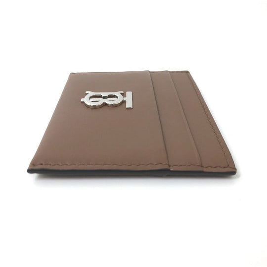 BURBERRY Card Case leather Brown logo Women Used Authentic