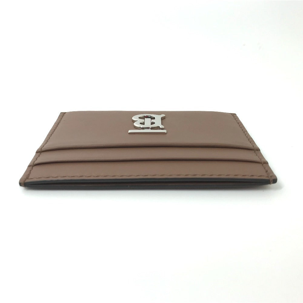 BURBERRY Card Case leather Brown logo Women Used Authentic