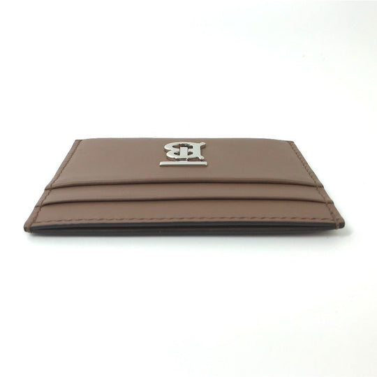 BURBERRY Card Case leather Brown logo Women Used Authentic