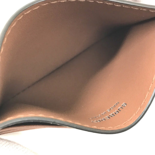 BURBERRY Card Case leather Brown logo Women Used Authentic
