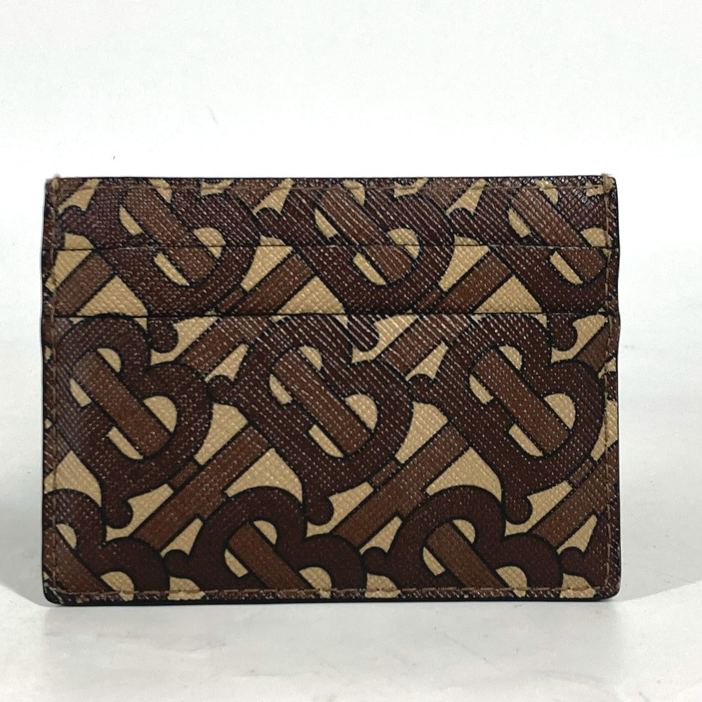 BURBERRY Card Case leather Brown TB logo unisex(Unisex) Used Authentic