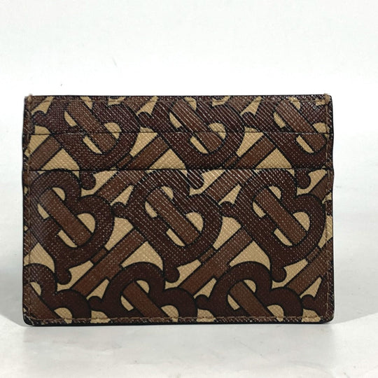 BURBERRY Card Case leather Brown TB logo unisex(Unisex) Used Authentic