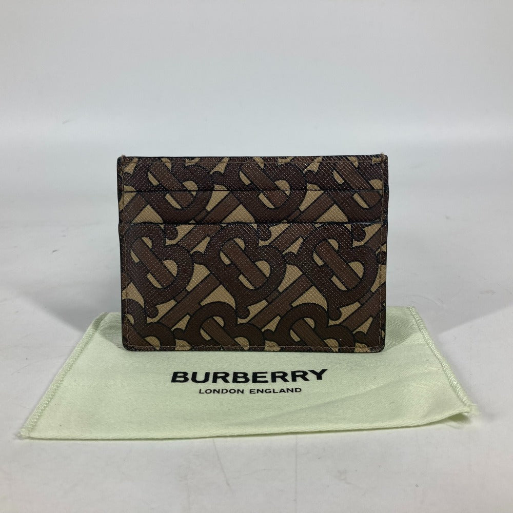 BURBERRY Card Case leather Brown TB logo unisex(Unisex) Used Authentic