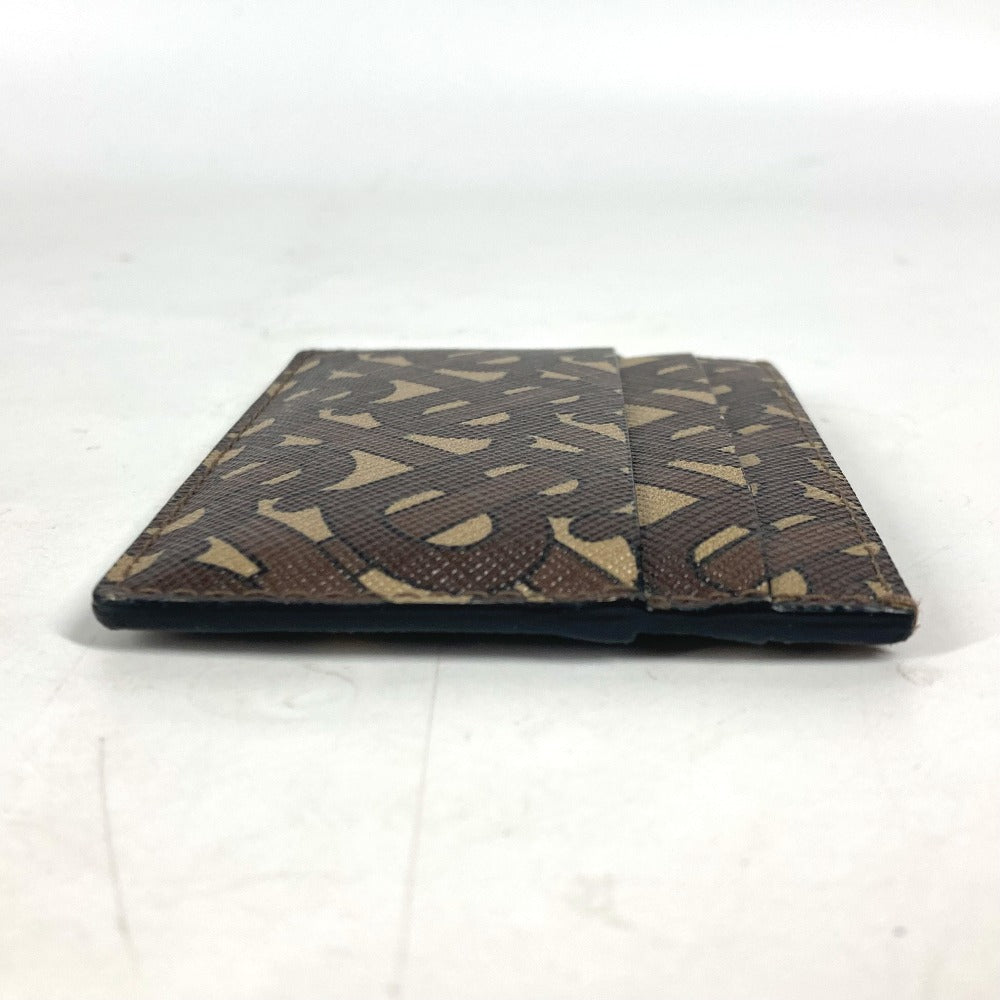 BURBERRY Card Case leather Brown TB logo unisex(Unisex) Used Authentic