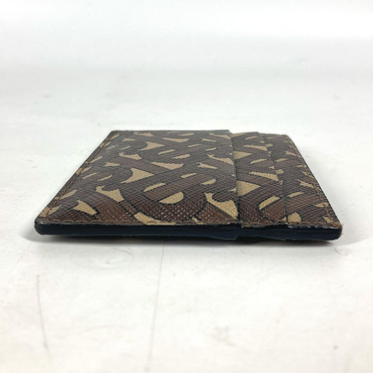 BURBERRY Card Case leather Brown TB logo unisex(Unisex) Used Authentic