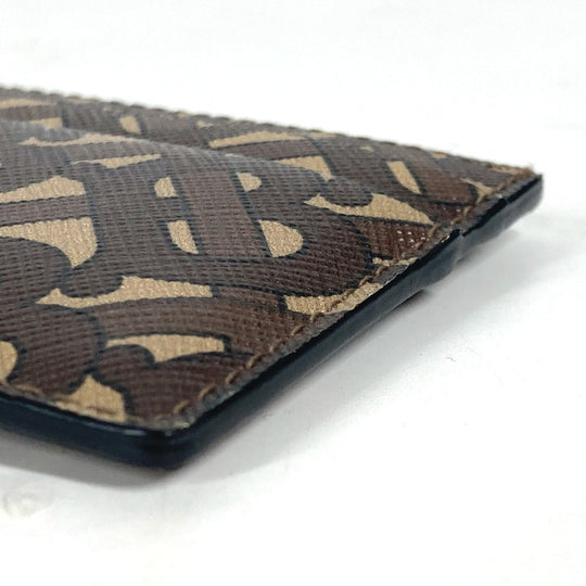 BURBERRY Card Case leather Brown TB logo unisex(Unisex) Used Authentic