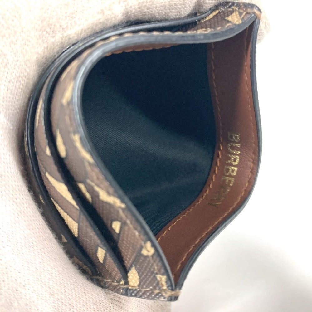 BURBERRY Card Case leather Brown TB logo unisex(Unisex) Used Authentic
