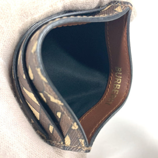 BURBERRY Card Case leather Brown TB logo unisex(Unisex) Used Authentic