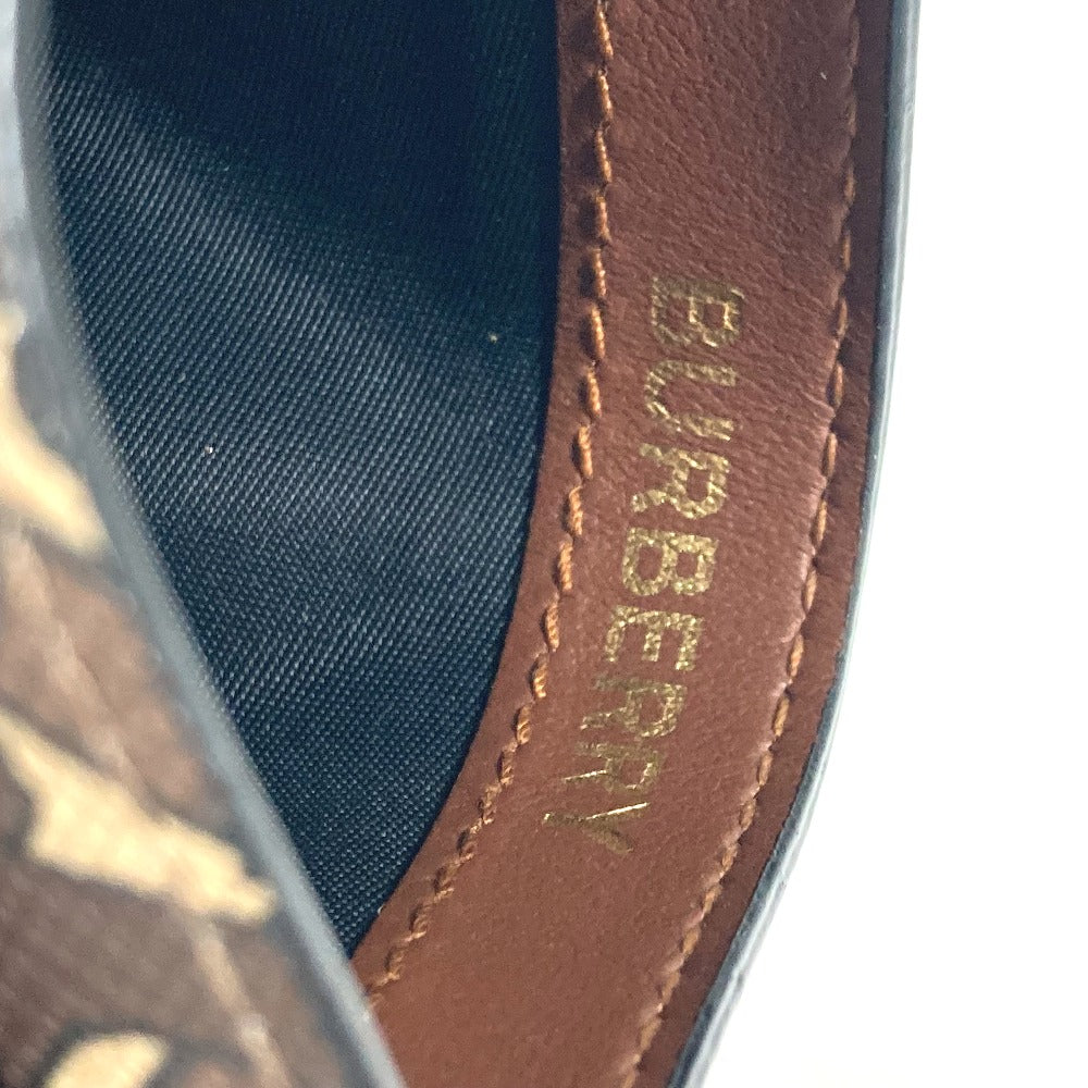 BURBERRY Card Case leather Brown TB logo unisex(Unisex) Used Authentic