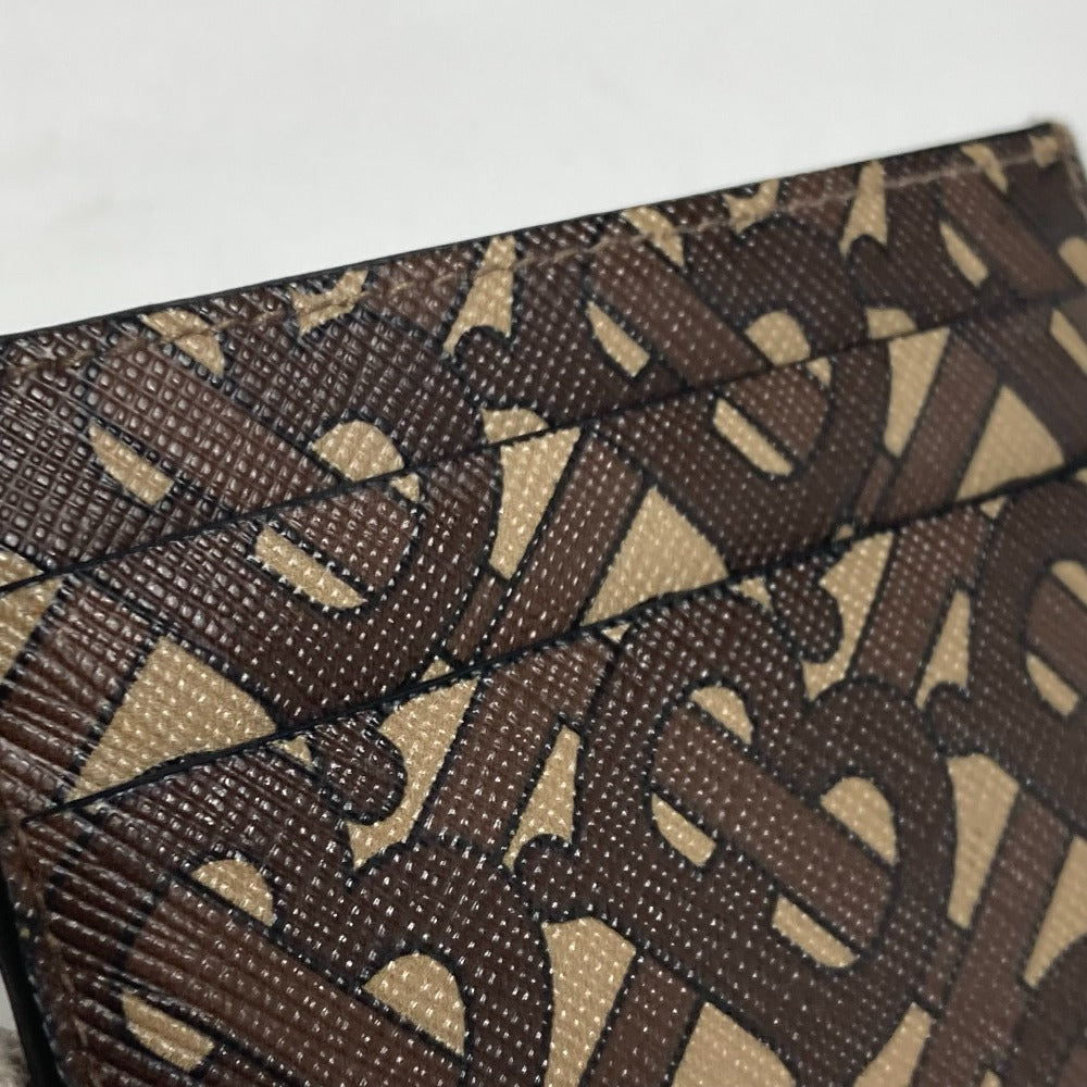 BURBERRY Card Case leather Brown TB logo unisex(Unisex) Used Authentic