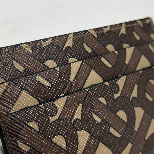 BURBERRY Card Case leather Brown TB logo unisex(Unisex) Used Authentic