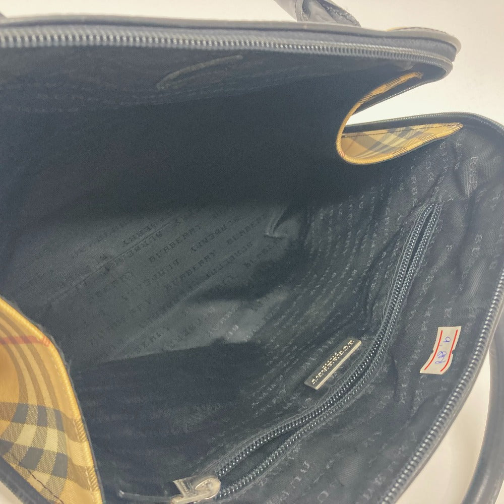 BURBERRY Handbag PVC / Leather beige Check Pattern Women Used Authentic