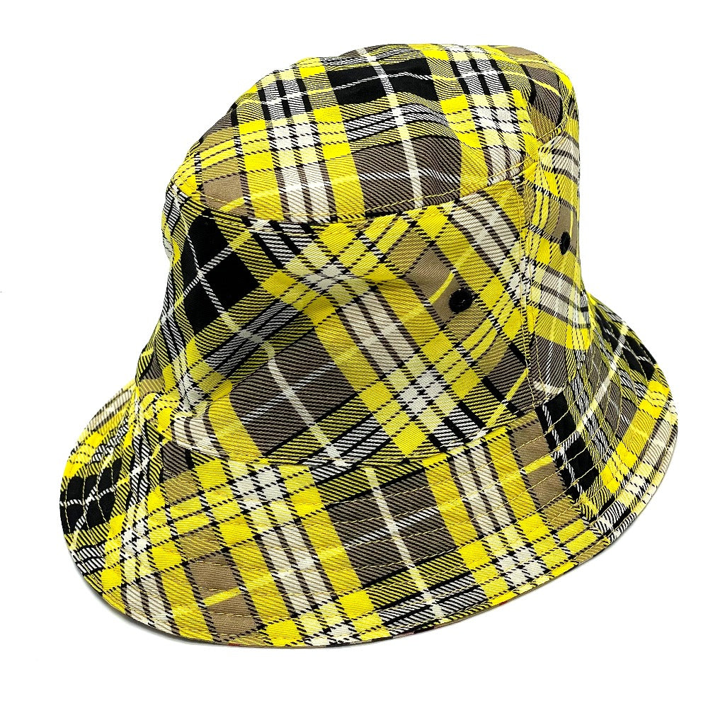 BURBERRY hat 8036994 wool Yellow x brown Vintage check reversible unisex(Unisex) M Used Authentic