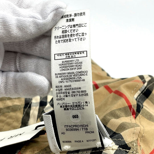 BURBERRY hat 8036994 wool Yellow x brown Vintage check reversible unisex(Unisex) M Used Authentic