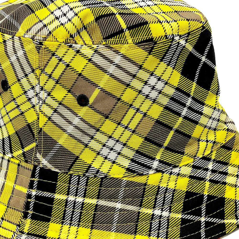 BURBERRY hat 8036994 wool Yellow x brown Vintage check reversible unisex(Unisex) M Used Authentic