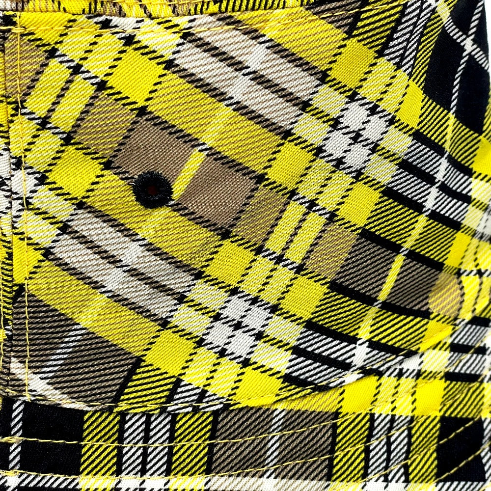 BURBERRY hat 8036994 wool Yellow x brown Vintage check reversible unisex(Unisex) M Used Authentic