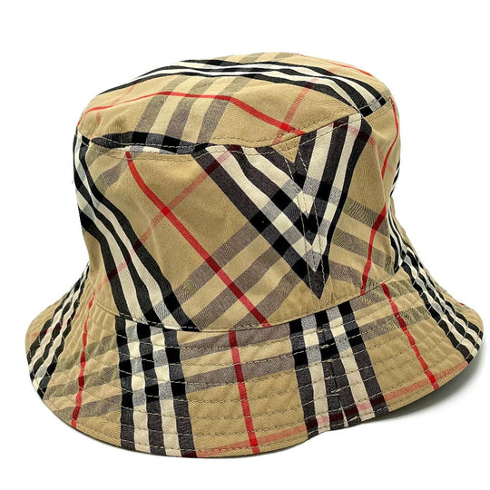 BURBERRY hat 8036994 wool Yellow x brown Vintage check reversible unisex(Unisex) M Used Authentic