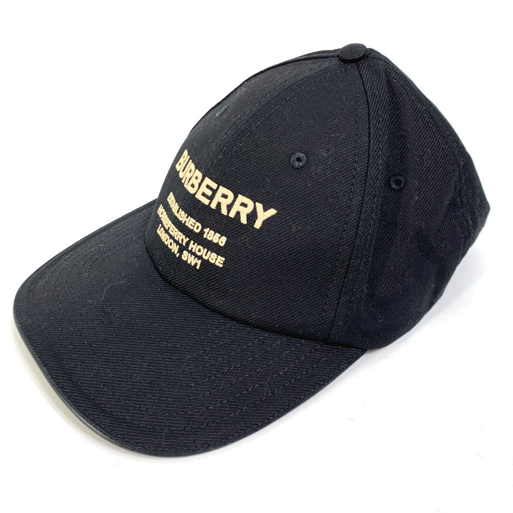BURBERRY cap 8057625 cotton black Baseball cap logo mens M Used Authentic