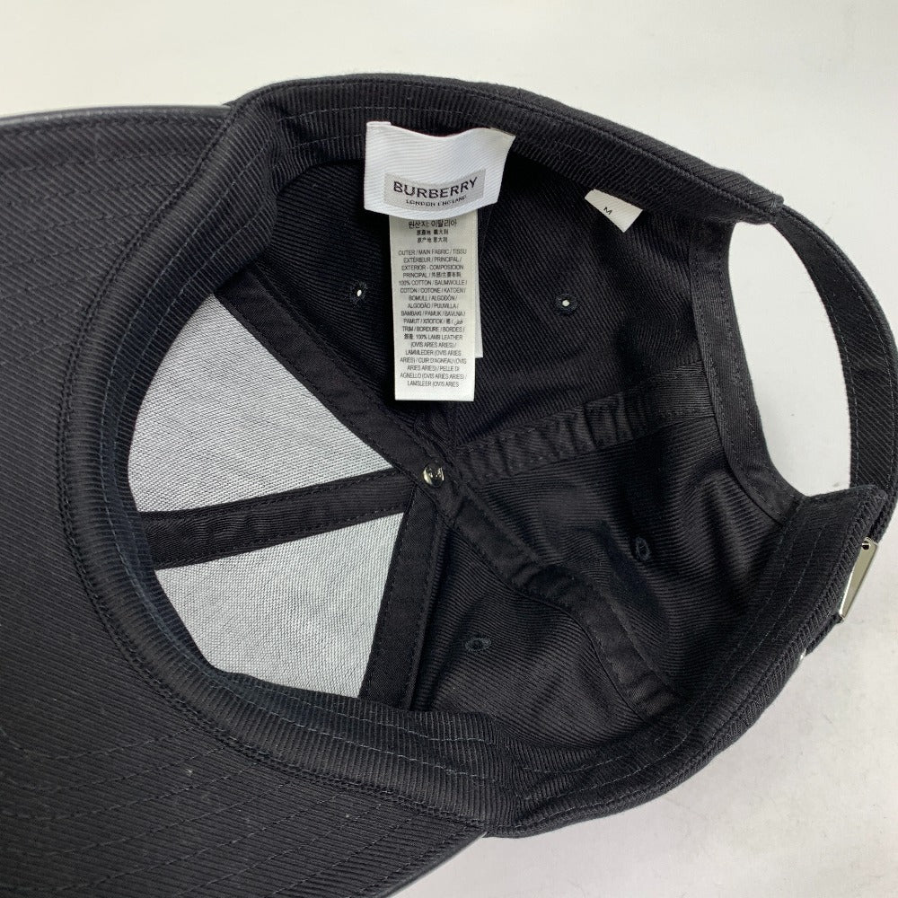 BURBERRY cap 8057625 cotton black Baseball cap logo mens M Used Authentic