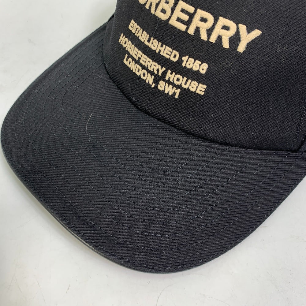 BURBERRY cap 8057625 cotton black Baseball cap logo mens M Used Authentic