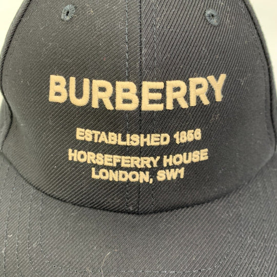 BURBERRY cap 8057625 cotton black Baseball cap logo mens M Used Authentic