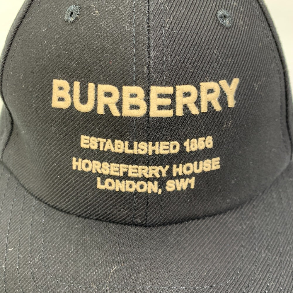 BURBERRY cap 8057625 cotton black Baseball cap logo mens M Used Authentic