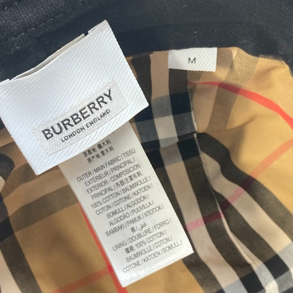 BURBERRY hat 8026928 cotton black hat hat logo Women M Used Authentic