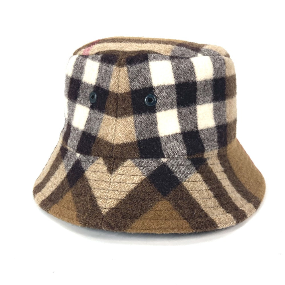 BURBERRY hat 8048929 cotton beige check mens M Used Authentic