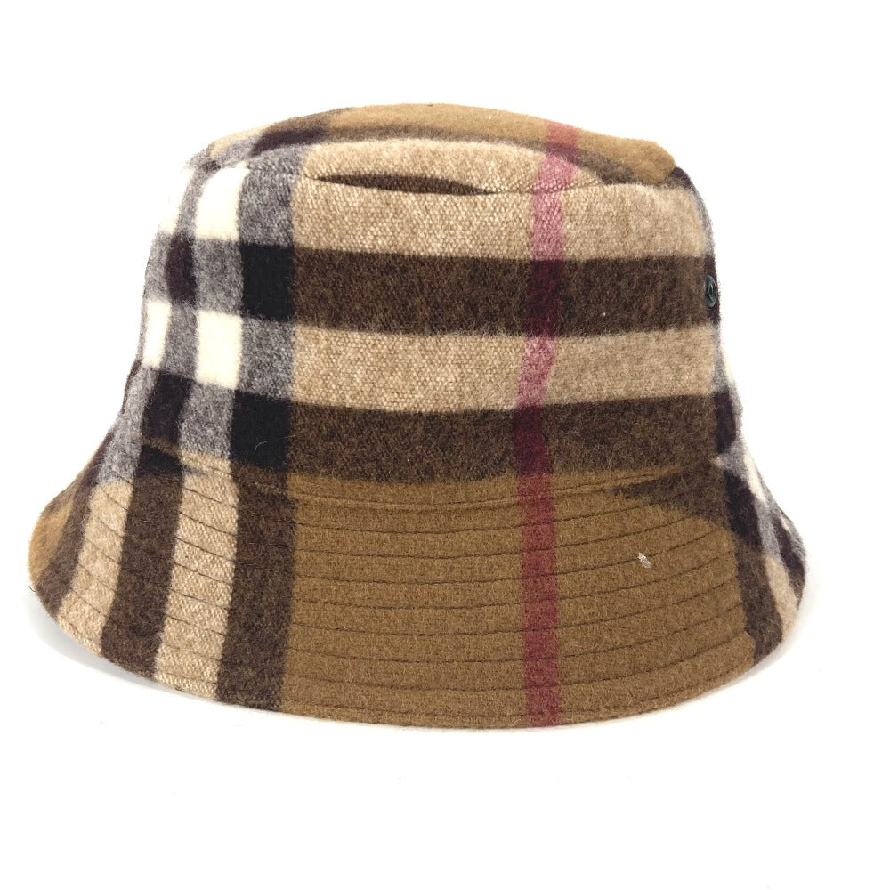 BURBERRY hat 8048929 cotton beige check mens M Used Authentic