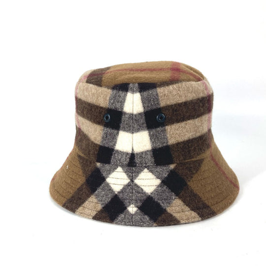 BURBERRY hat 8048929 cotton beige check mens M Used Authentic