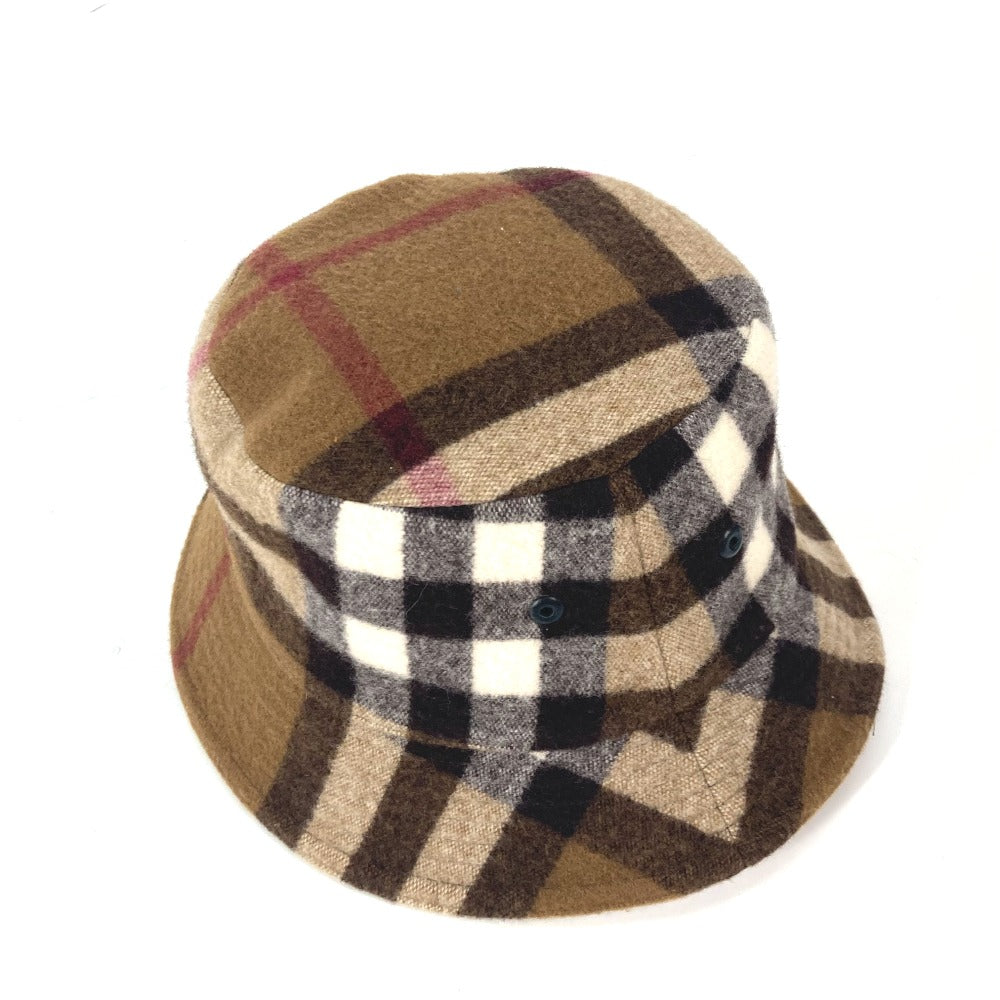BURBERRY hat 8048929 cotton beige check mens M Used Authentic