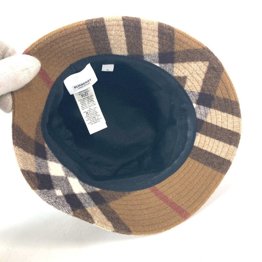BURBERRY hat 8048929 cotton beige check mens M Used Authentic